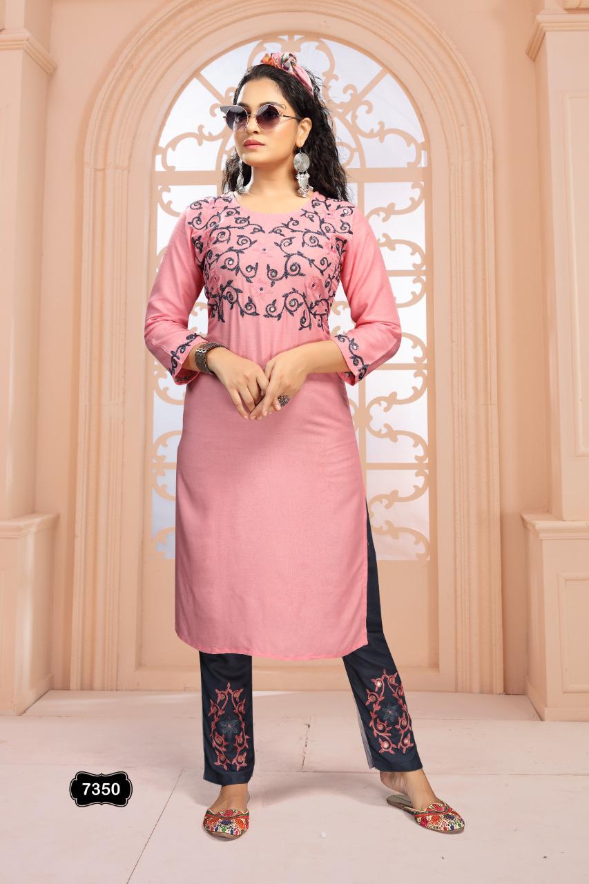 Fashion Talk Divya  Ethnic Wear Rayon Kurti With Bottom Collection